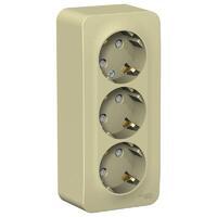 Розетка 3-м ОП Blanca 16А IP20 250В с заземл. защ. шторки с изолир. пластиной беж. SE BLNRA011317 - УПС инжиниринг