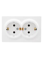 Розетка 2-м ОП LETO с заземл. закрытый корпус ПБТ бел. LEZARD 752-0200-127B - УПС инжиниринг