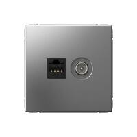 Розетка компьютерная + телевизионная 2-м ArtGallery RJ45 + TV кат.5E сталь SE GAL000989 - УПС инжиниринг