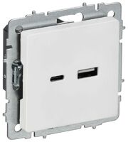 Розетка BRITE РЮ11-1-БрАБ 18Вт USB A+C механизм арктич. бел. IEK BR-U22-018-K91 - УПС инжиниринг