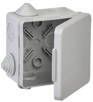 Коробка распаячная КМ ОП 80х80х50мм IP54 откидная крышка 4 гермоввода (7035) GENERICA UKO31-080-080-050-K03-54G - УПС инжиниринг