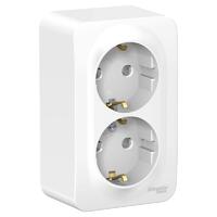 Розетка 2-м ОП Blanca 16А IP20 250В с заземл. защ. шторки бел. SE BLNRA011201 - УПС инжиниринг