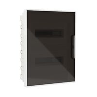 Щиток встраиваемый Фрейм (FRAME) ЩРв-п-24 24мод с тонированной дверцей с 4 шинами PEN (2шт на 8 отверст. и 2шт на 6 отверст.) бел. DKC F24B1WD - УПС инжиниринг