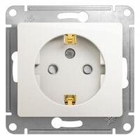 Розетка 1-м СП Glossa 16А IP20 с заземл. защ. шторки механизм перламутр. SE GSL000645 - УПС инжиниринг