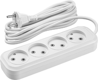 Удлинитель 4х5м без заземл. 10А IP20 90 785 OPE-S-04-500-X-2x1 бел. ОНЛАЙТ 90785 - УПС инжиниринг