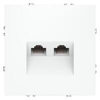 Розетка компьютерная 2-м СП S70 RJ45 + RJ45 кат.6 механизм бел. матов. Voltum VLS060202 - УПС инжиниринг