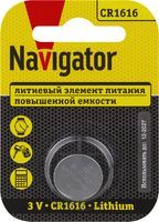 Элемент питания литиевый CR1616 93 826 NBT-CR1616-BP1 (блист.1шт) NAVIGATOR 93826 - УПС инжиниринг