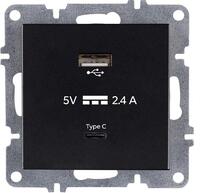 Розетка LAVIN/KAREN USB + TYPE-C механизм черн. ARVIA 50 07 2000 304 - УПС инжиниринг
