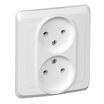 Розетка 2-м СП Этюд 16А IP20 250В без заземл. без защ. шторок бел. SE PC16-005B - УПС инжиниринг