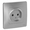 Розетка 1-м СП Blanca 16А IP20 250В без заземл. без защ. шторок алюм. SE BLNRS000013 - УПС инжиниринг
