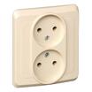 Розетка 2-м СП Этюд 16А IP20 250В без заземл. без защ. шторок крем. SE PC16-005K - УПС инжиниринг