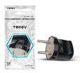 Вилка прямая 6А 250В без заземл. черн. TOKOV ELECTRIC TKL-PL-C05 - УПС инжиниринг