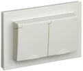 Розетка 2-м СП BRITE РСбш12-3-44-БрКр 16А в сборе IP44 с крышкой беж. IEK BR-R26-16-44-K10-F - УПС инжиниринг