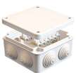 Коробка распределительная ОП 105х105х56мм IP54 с клемм. 7 выходов 4 гермоввода 10А 12 контактов крышка на винтах бел. Epplast 110043 - УПС инжиниринг