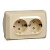 Розетка угловая 2-м ОП Этюд 16А IP20 250В с заземл. защ. шторки крем. SE PA16-108K - УПС инжиниринг