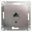 Розетка компьютерная 1-м Glossa RJ45 кат.5E механизм платина SE GSL001281K - УПС инжиниринг