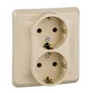 Розетка 2-м СП Этюд 16А IP20 250В с заземл. без защ. шторок крем. SE PC16-007K - УПС инжиниринг