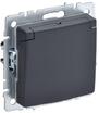 Розетка BRITE РСбш10-3-БрГ 16А IP20 с заземл. защ. шторки с крышкой механизм графит IEK BR-R16-16-K53 - УПС инжиниринг
