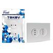 Розетка 2-м СП Pixel 16А IP20 без заземл. в сборе перламутр. TOKOV ELECTRIC TKE-PX-R2F-C04 - УПС инжиниринг