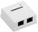 Розетка компьютерная 2-м ОП RJ45 кат.5E UTP GENERICA CS2-1C5EU-22-G - УПС инжиниринг