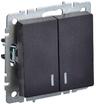 Выключатель 2-кл. СП BRITE ВС10-2-1-БрЧ 10А с индик. механизм черн. IEK BR-V20-1-10-K02 - УПС инжиниринг