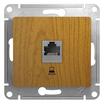 Розетка компьютерная 1-м СП Glossa RJ45 кат.5E механизм дерево дуб SE GSL000581K - УПС инжиниринг
