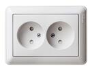 Розетка 2-м СП W59 16А IP20 без заземл. защ. шторки бел. SE RS16-254-18 - УПС инжиниринг