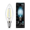 Лампа светодиодная филаментная Black Filament 9Вт свеча 4100К нейтр. бел. E14 710лм GAUSS 103801209 - УПС инжиниринг