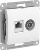 Розетка компьютерная + телевизионная 2-м Glossa RJ45 кат.5E + TV механизм бел. SE GSL000189 - УПС инжиниринг