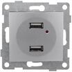 Розетка USB 2-м СП Bravo механизм серебр. GUSI С10USB2-004 - УПС инжиниринг