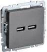 Розетка BRITE USB A+A 3.1А РЮ10-1-БрС механизм сталь IEK BR-U21-D31-K46 - УПС инжиниринг