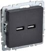 Розетка BRITE USB A+A 3.1А РЮ10-1-БрЧ механизм черн. IEK BR-U21-D31-K02 - УПС инжиниринг