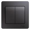 Выключатель 2-кл. СП Glossa 10А IP20 (сх. 5) 10AX в сборе графит SE GSL001352 - УПС инжиниринг