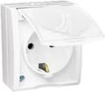 Розетка 1-м ОП Simon15 16А IP54 250В с заземл. Schuko защ. шторки с крышкой винт. клеммы бел. Simon 1594432-030 - УПС инжиниринг
