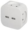 Разветвитель электрический SP-4-USB-W на 4 розетки 220В+ 2xUSB 2400мА без заземл 10А бел. Эра Б0049532 - УПС инжиниринг