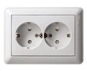 Розетка 2-м СП W59 16А IP20 с заземл. защ. шторки в сборе бел. SE RS16-255-18 - УПС инжиниринг