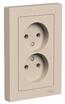 Розетка 2-м. AtlasDesign 16А без заземл. в сборе песочн. SE ATN001220 - УПС инжиниринг