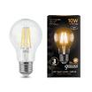 Лампа светодиодная филаментная Black Filament 10Вт A60 грушевидная 2700К тепл. бел. E27 930лм GAUSS 102802110 - УПС инжиниринг