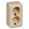 Розетка 2-м ОП Этюд 16А IP20 250В с заземл. защ. шторки крем. SE PA16-008K - УПС инжиниринг