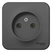 Розетка 1-м ОП Blanca 16А IP20 250В без заземл. без защ. шторок с изолир. пластиной антрацит SE BLNRA000116 - УПС инжиниринг