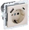 Розетка BRITE РЮш11-1-БрКр 16А с USB A+C 18Вт с заземл. защ. шторки механизм беж. IEK BR-R14-16-U22-018-K10 - УПС инжиниринг