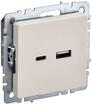 Розетка BRITE USB A+C 18Вт РЮ11-1-БрКр механизм беж. IEK BR-U22-018-K10 - УПС инжиниринг