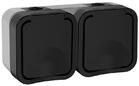 Розетка 2-м ОП TORS 16А IP55 TS122 горизонт. с заземл. с крышкой графит IEK TS-R26-16-55-G-K53 - УПС инжиниринг