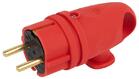 Вилка VX11-R-IP44 16А IP44 с кольцом угловая с заземл. каучук красн. ЭРА Б0055417 - УПС инжиниринг