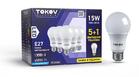 Набор ПРОМО лампа светодиодная 15Вт А60 6500К Е27 176-264В (Promo 5+1 шт) TOKOV ELECTRIC Promo-A60-E27-15-6.5K - УПС инжиниринг