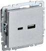 Розетка BRITE USB A+C 18Вт РЮ11-1-БрА механизм алюм. IEK BR-U22-018-K47 - УПС инжиниринг
