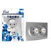Розетка 2-м СП Pixel 16А IP20 с заземл. защ. шторки в сборе алюм. TOKOV ELECTRIC TKE-PX-R2FZSF-C03 - УПС инжиниринг