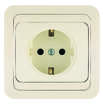 Розетка 1-м СП Mimoza 16А IP20 с заземл. керамика крем./крем. Makel 25008 - УПС инжиниринг