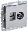 Розетка компьютерная + телевизионная 2-м Brite РТВ/РК12-БрА RJ45 кат.5E + TV механизм алюм. IEK BR-AK20-1-K47 - УПС инжиниринг