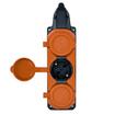Колодка удлинителя 3-м с заземл. 16А IP44 каучук оранж. TOKOV TKE-C10-KK3-Z - УПС инжиниринг